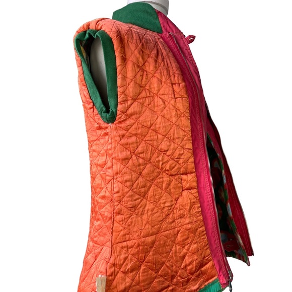 OILILY Vintage Vest Spell-Out Embroidery Peppermint Swirl Candy Print Small - Picture 8 of 11